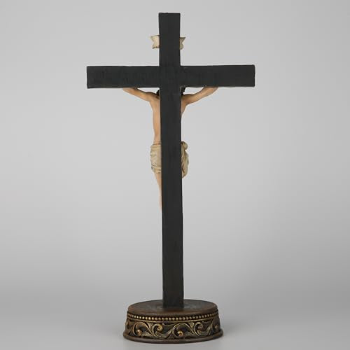 BC Catholic Crucifix Standing Cross for Altar 15" H Jesus Cross - size: 15"L x 7.8"W