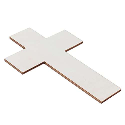 Tyenaza 36Pcs Wooden Cross Crafts, Blank Wooden Unfinished Cross Ornaments DIY Crafts Kits for Family Dining Table Wedding Party, 4.3 x 2.8inch