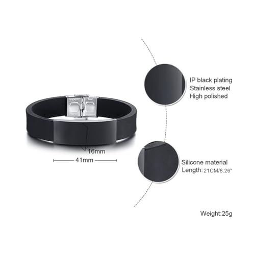 Bible Verse Isaiah 6:8 Bracelets - 2Pcs Inspirational Isaiah 6 8 Cuff Bracelet with Cross Symbol Christian Jewelry Silicone Wristband with Bible Quote For Men Women - color: Black+Blue