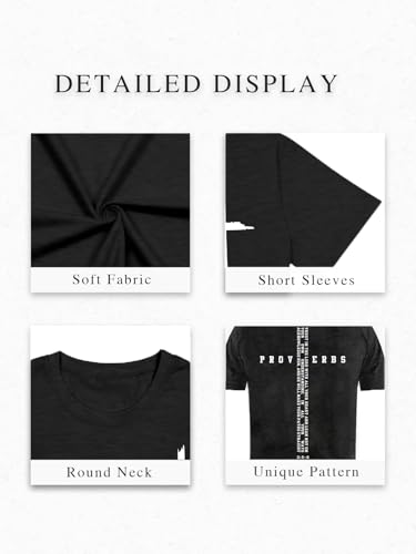 YHHR Christian Shirts for Men Faith Cross Bible Verse Graphic Tee - color: Black, size: XX-Large