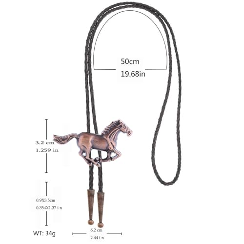 Western Cowboy Bolo tie for Men Women Gold Silver Death Skull Moth Cross Bolo Tie Christmas Deer Rooster Wolf Necktie Gift - color: 11# Red Copper