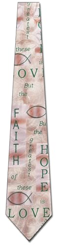 Faith Ties Mens Religious Necktie Jesus Fish Tie for Men Christian Neckties