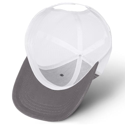 Faith Over Fear Christian Hats for Men Women, American Flag Trucker Hat, Religious Gifts for Thanksgiving Christmas - color: Grey