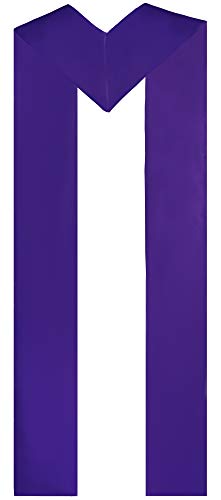 IvyRobes Overlay Clergy Stole With Chi Rho Embroidered 90" Long-4 Colors Available - color: Purple
