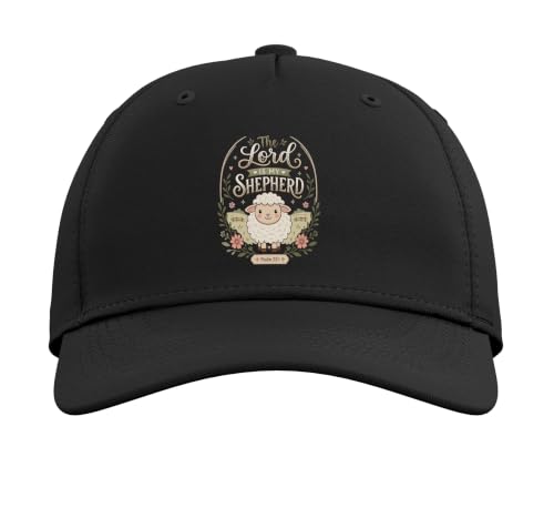 Christian Bible Verse The Lord is My Shepherd Psalm 23 Adjustable Baseball Hat - color: Black