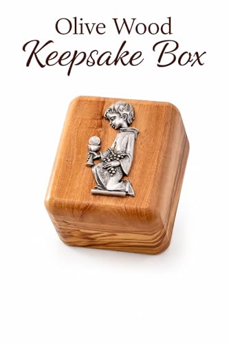 Jewelry Keepsake Box Olive Wood Olivewood Holy Land Christian Gift, first commuion hand made HolyLand (Boy) - style: Boy