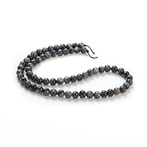 100Pcs Natural Stone Beads 8mm Black Labradorite Round Gemstone Loose Beads with Elastic Bracelet String for Bracelets Necklace Jewelry Making - color: Black Labradorite, size: 8mm