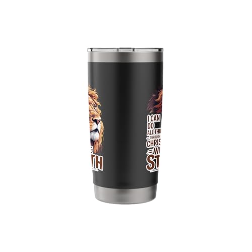 I Can Do All Things Through Christ Who Gives Me Strength Stainless Steel Insulated Tumbler - color: Black
