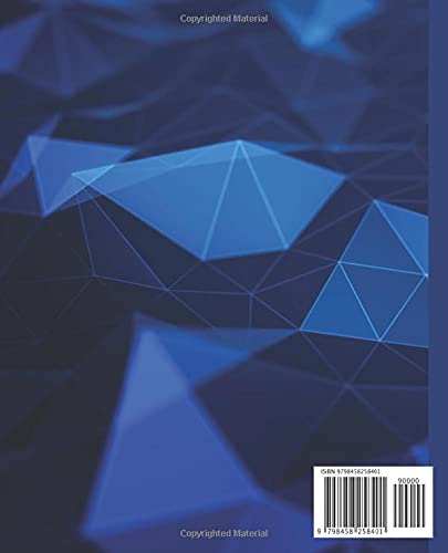 Composition Notebook: 7.5 x 9.25 in, 100 Pages of COLLEGE Ruled Lined | For Elementary, Middle School Kids, High School, or College Students | Cool 3D Dark Blue Geometrical Cover