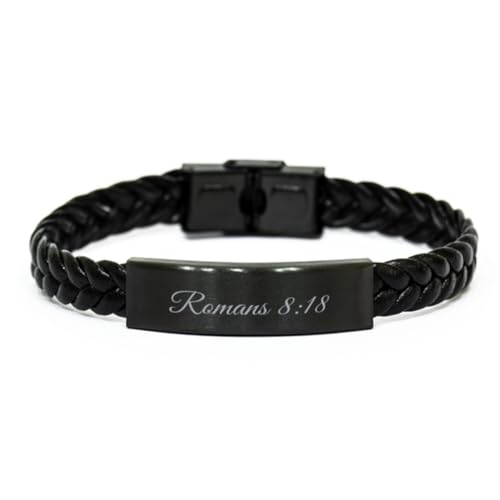 Romans 8 18 Bracelet Braided Leather