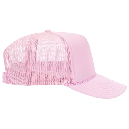 Hold On & Pray Trucker Hat | Christian Jesus God Blessed Faith Cowboy | Premium Snapback Hat for Men & Women - color: Pink