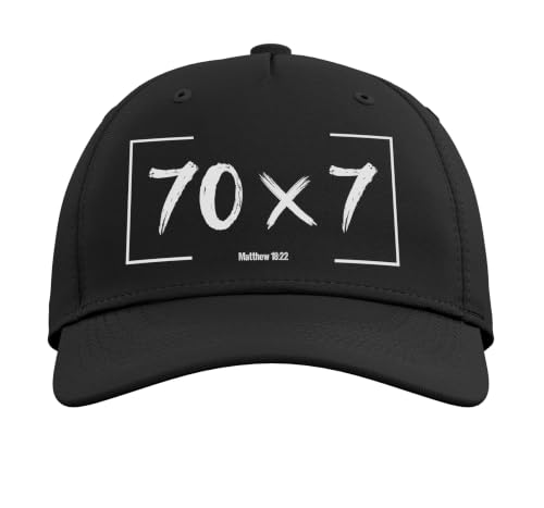 Christian Bible Verse Forgiveness Forgive Matthew 18:22 Gift Adjustable Baseball Hat - color: Black