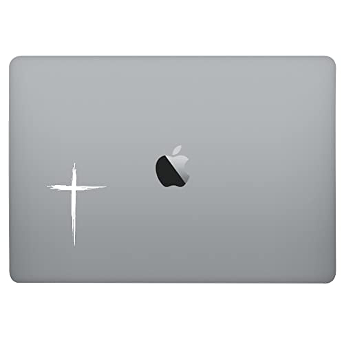 Cross Hand Drawn y3148 Vinyl Sticker Decals (Pack of 2) for Car Bumper Window Laptop Tablet Phone (5.8 inch x 8 inch,White) - color: White, size: 5.8 inch x 8 inch