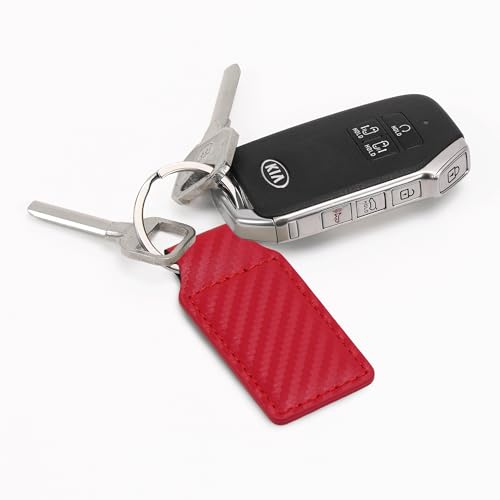 LaserGram Rectangle Keychain, Bible Verse John 3-16, Personalized Engraving Included - color: Carbon Fiber Red