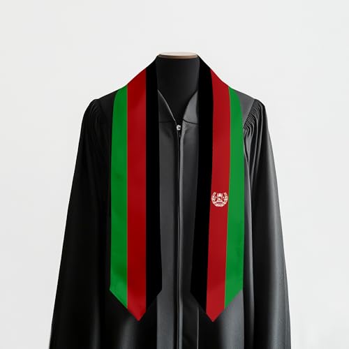 Graduation Satin Sash Scarf 72" Stole - color: Afghanistan Flag