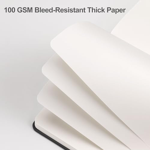 EMSHOI Blank Journal Notebook, 192 Pages, A5 Size (5.7'' x 8.3'') - color: Black, style: Unlined