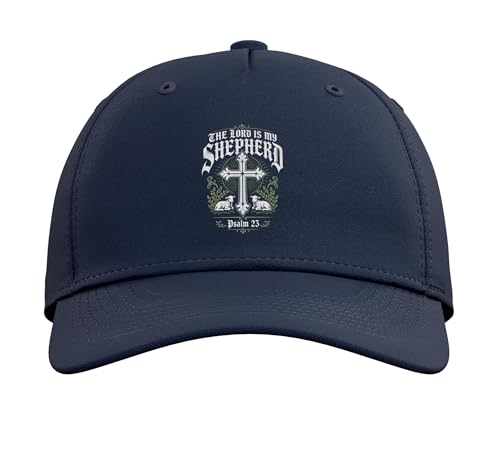 Bible Verse The Lord is My Shepherd Psalm 23 Adjustable Baseball Hat - color: Navy Blue