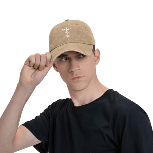 Embroidered Baseball Cap Christian Hat for Men Women - color: Natural, style: Jesus