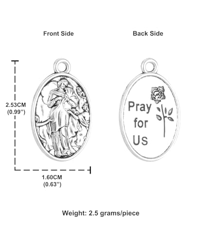 COTTVOTT Saint Therese of Lisieux/Saint Mother Teresa of Calcutta/Divine Mercy Jesus/Mater Dolorosa Patron Saint Medal Charm Pendant for DIY Rosary Necklace Bracelet Jewelry Making Part - color: 30pcs-Our Lady of Fatima