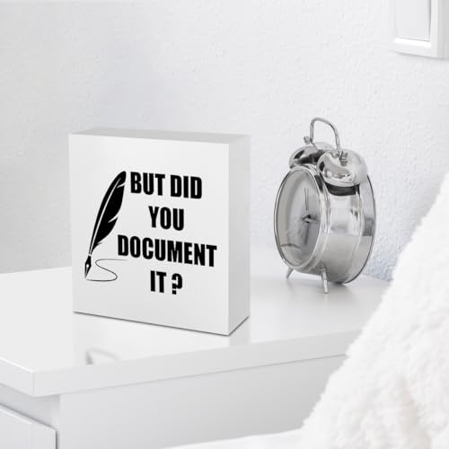 Funny Desk Decor Rustic Office Supplies White Wooden Box Sign 02 - color: White0398