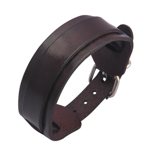GelConnie Leather Cuff Bracelet Punk Braided Bracelets Rock Leather Wristbands Faux Mens Leather Bracelet Gothic Viking Bangle Adjustable Wrap Bracelet for Women,Men - color: Brown Leather Cuffs