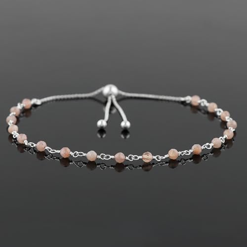 Genuine Multi Gemstone Rosary Beads Cluster Bolo Bracelet