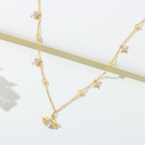 925 Sterling Silver Fashion Pendant Necklace for Women,Fashion Jewelry, 18K Gold Plated, Advanced Retro Series Link Chains ,Basic Multifunctional Accessories Suitable for Multiple Occasions and Daily Wear - color: Golden Firefly