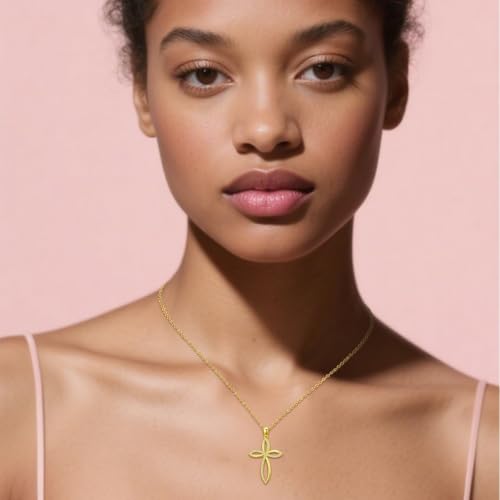 KQ&TTENG 14k Gold Plated Four Leaf Clover Necklace Irish Jewelry Wedding Anniversary Birthday Gifts for Women Wife Mom Girlfriend - color: A04