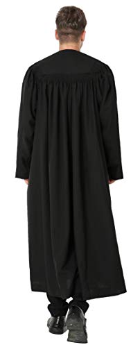 IvyRobes Unisex Plymouth Clergy Robe Judge Robe Pulpit Robe Black - size: 60