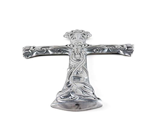Arthur Court Designs Aluminum Wall Metal Hanging Christian Cross - Symbol of Faith 14 inch Tall