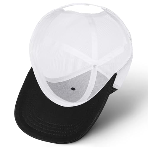 Faith Over Fear Christian Hats for Men Women, American Flag Trucker Hat, Religious Gifts for Thanksgiving Christmas - color: Black/White