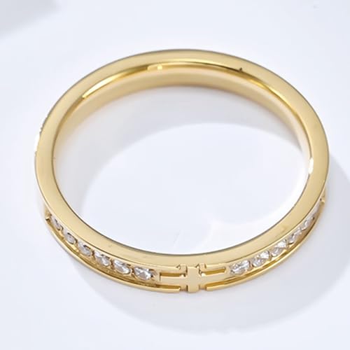 Jude Jewelers 3mm Stainless Steel Christian Cross Eternity Style Stacking Wedding Band Ring - color: Gold