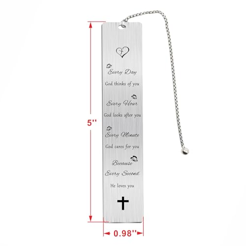 Jzxwan Christian Bookmark, Christian Birthday Baptism Gift for Women Men - color: God Love You