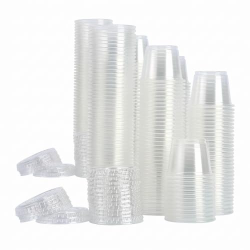 200-1oz Clear Polypropylene Small Plastic Containers | cups | with lids (Pack of 2) - size: Small (Pack of 2)