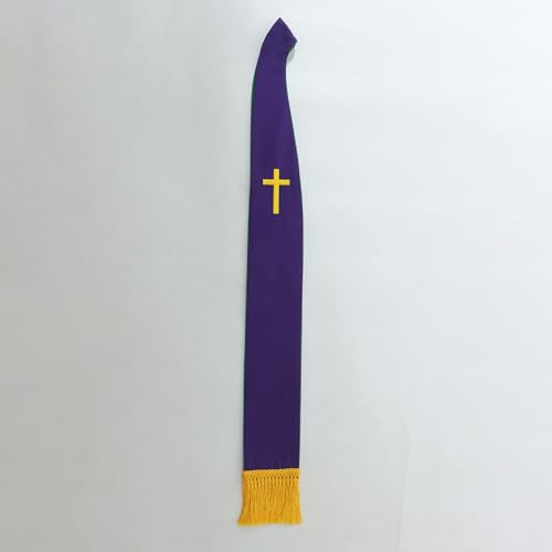 BLESSUME Church Clergy Pastor Reversible Stole - color: Green and Purple 3