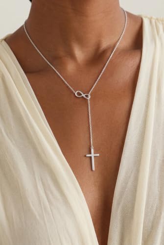Christian Cross Necklace for Women, Unique Birthday Gifts for Women, Confirmation Baptism Gifts for Sister, Mom, Friends, Daughter in Christ Birthday Christmas - color: 8-CROSS-SILVER-first communion