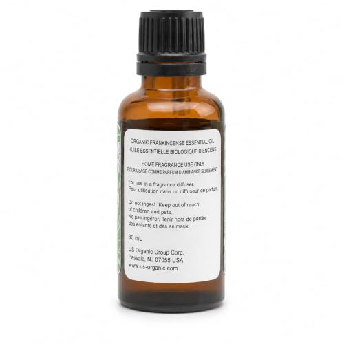 US Organic 100% Pure Frankincense Essential Oil, USDA Certified Organic, Steam Distilled, Boswellia serrata, Sourced from India, Topically or in Diffuser, Perfect for Aging Skin, All skin type (30 ml) - size: 1 Fl Oz (Pack of 1)