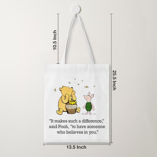 Cute Pooh Bear Aesthetic Reusable Tote Bag, Funny Gifts for Women Friends - color: It