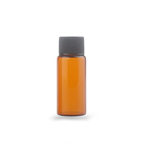 12 Pack Set Brown Screw Cap Glass Bottle Small Mini Empty Oil Amber Vial (10ml) - style: 10ML