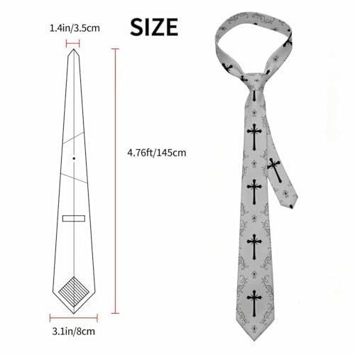 Neckties for Men Silver Star American Flag Men's Ties for Church Worship Wedding Formal - color: Cross 01