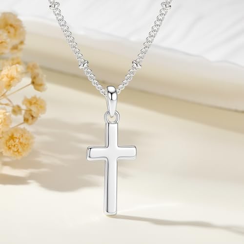 925 Sterling Silver Cross Necklace for Women