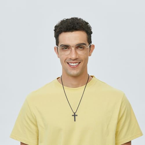 Gnamy Basketball Cross Necklace Gifts for Boys Men, Cross with Bible Verse Stainless Steel Pendant Chain Easter Christian Religious Jewelry Gifts for Him Kids Teenage Teens - color: Black, style: PHILIPPIANS 4:13