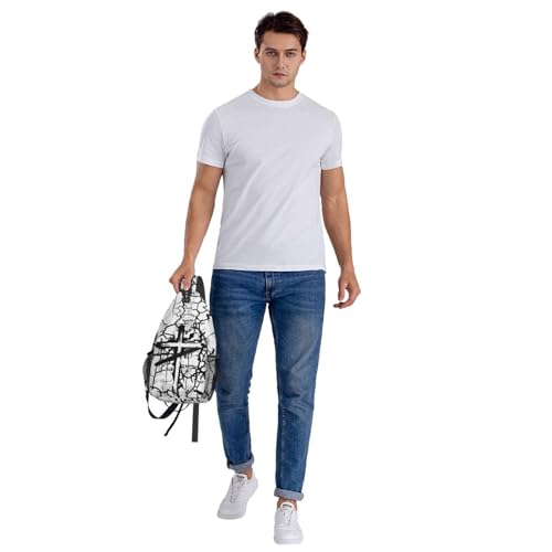 Jesus Christian Cross Sling Backpack Shoulder Chest Bag For Men Women Hiking Travel Crossbody Daypack - color: Jesus Christian Cross-0005