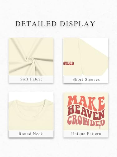 Christian Shirts for Women Faith Over Fear Oversized Graphic Tees - color: Apricot, size: Medium
