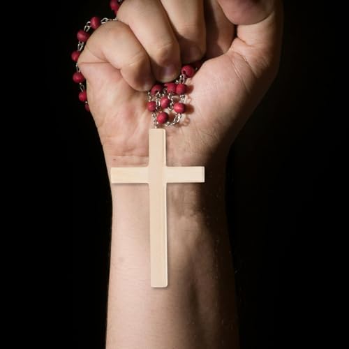 Wooden Cross Ornaments 6 Pack 4.72X2.75In Wood Cross Decorations for Home Decor Centerpiece Table Decorations Diy Craft Charms for Church Party Decor Supplies - size: 4.72 x 2.76 x 0.28 inches