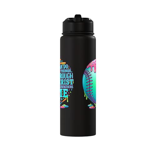Christian Baseball Drip Water Bottle For Boys Ice Cream Drip Stainless Steel Insulated Water Bottle