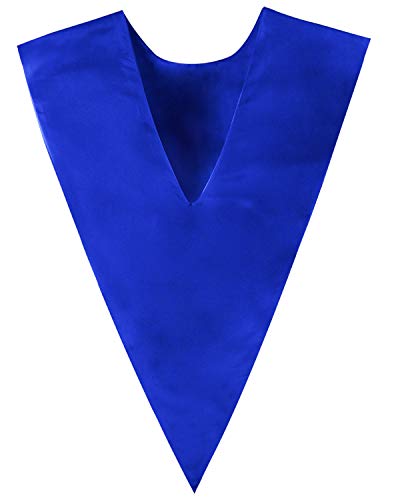 IvyRobes Unisex V Shape Solid-Colored Choir Stole with Cross - color: Royal Blue