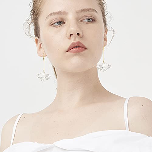 Funny Cute Long Transparent Resin Goldfish Dangle Drop Earrings Creative Chic Personalized Simulation Fish Earrings for Women Statement Jewelry Gifts - color: White