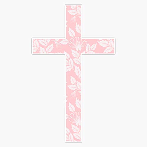 Pink Floral Cross Vinyl Waterproof Sticker Decal Car Laptop Wall Window Bumper Sticker 5"