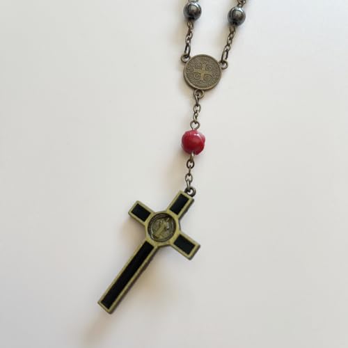 6cm Black Gallstone Rosary Catholic Rosary For Car Hanging Prayer - color: black